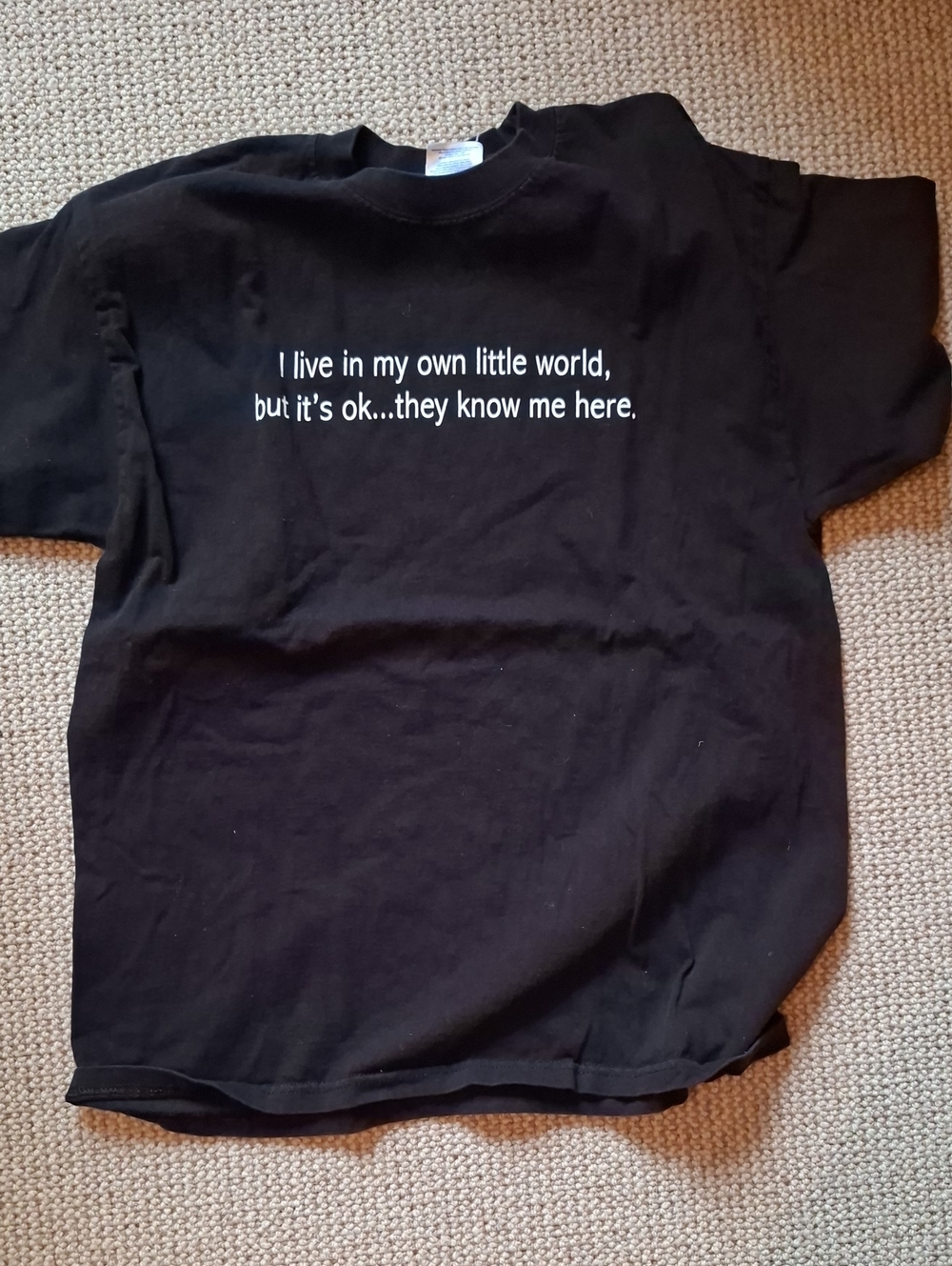 Black Graphic Tee with Funny Quote